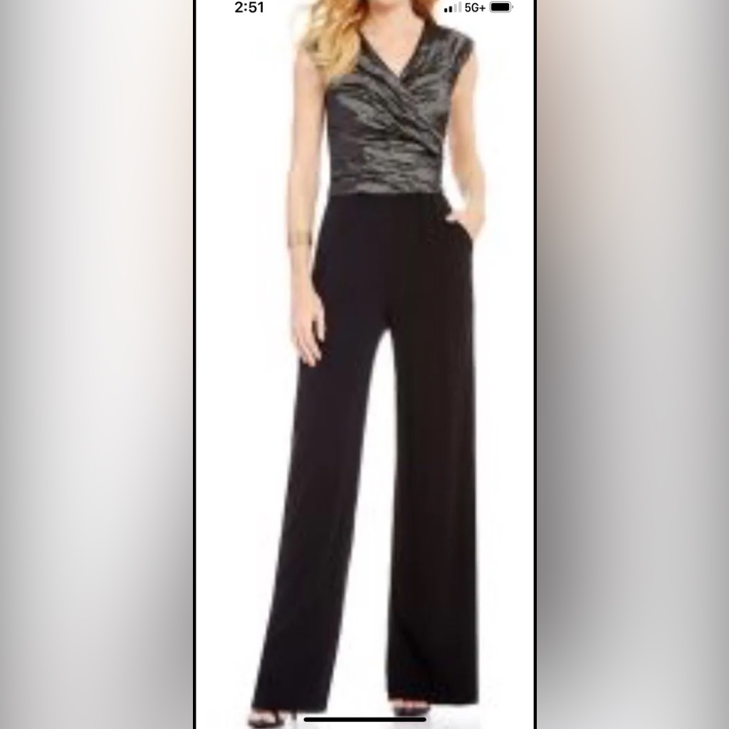 Nicole Miller Artelier Jumpsuit Techno Metallic Size 2 Nwt $485